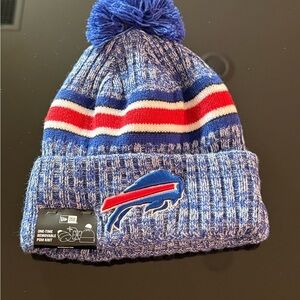 New Era NFL Buffalo Bills Blue and Red Removable Pom-Pom Beanie
